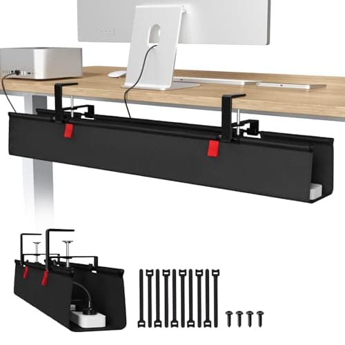 Univivi Under Desk Cable Management Tray No Drill, 36 inch Cable Management