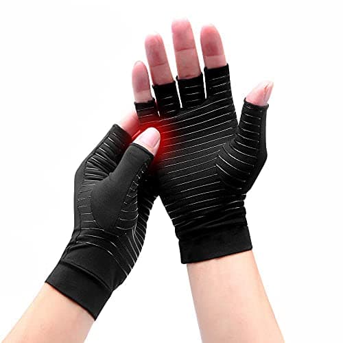 Hotcakes Copper Compression Gloves Therapy - Copper Infused Arthritis Gloves For Women And Men Offer Hand Support For Carpal Tunnel, Raynauds and Provide Arthritis Pain Relief For Hand (M)