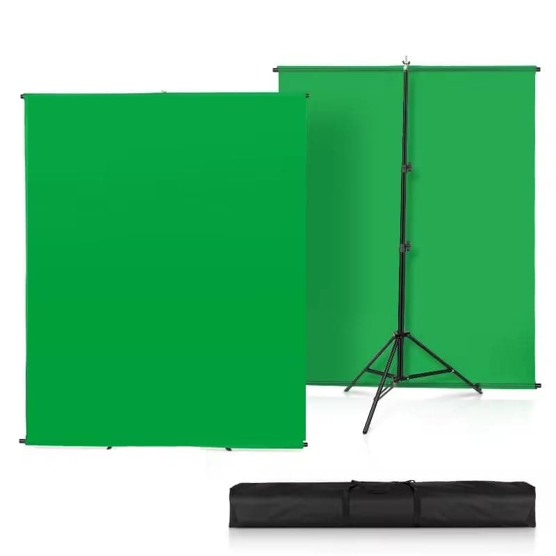 LUMIRO Green Screen Backdrop Kit with Stand, 150x200 cm Portable Photography Background with Stand and Carrying Bag for Streaming, Gaming, Zoom (1.5x2 m)