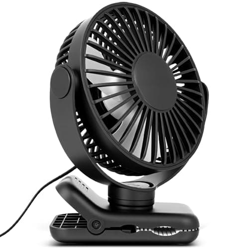 AXFEE USB Desk Fan, 5 Inch Small Desktop Table Fan with Clip(Black)