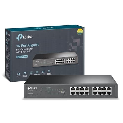 TP-Link TL-SG1016PE 16-Port Gigabit Easy Smart PoE Network Switch
