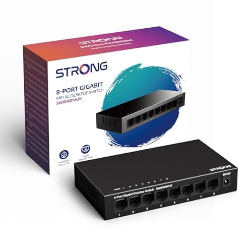 Strong 8 Port Gigabit Network Switch, Metal Ethernet Splitter 1000Mbps