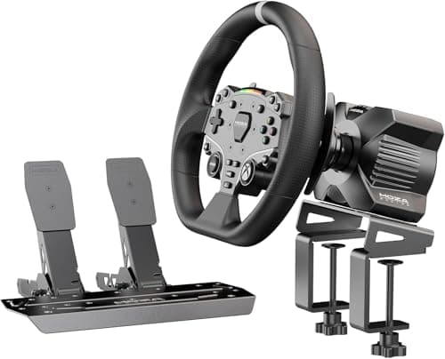 MOZA R3 Racing Wheel and Pedals Bundle for Xbox & PC,Powerful 3.9Nm DD Servo Motor with Aviation-Grade Aluminum Construction,Durable ISF PU Grips 11-inch Racing Wheel