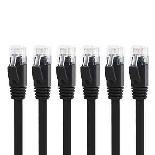 Yauhody CAT 6 Ethernet Cable 0.5m 6Pack,Network Cable 0.5m 6Pack, Black