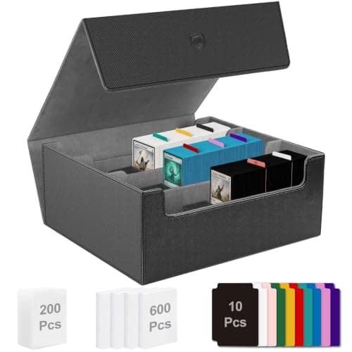 Card Deck Box for Trading Cards, Holds 1800+ Sleeved Card, Magnetic Closure