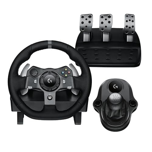 Logitech G G920 Driving Force | Racing Wheel & Pedals Plus Gear Shifter Bundle (Xbox One & PC) UK-Plug