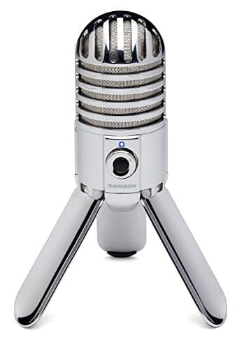 Samson Meteor Mic - Portable USB Studio Quality Condenser Microphone - High Performance, General Purpose/Podcast/Gaming/Music Recording Microphone, 16-bit, 44.1/48kHz resolution, Silver Chrome