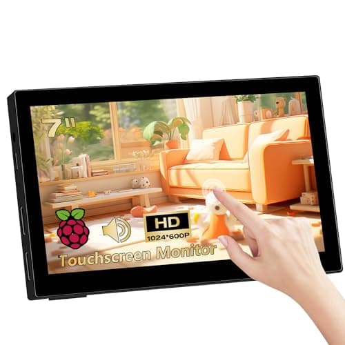 Akntzcs Mini Monitor 7 inch Touchscreen HD 1024x600P HDMI Portable Monitor for PC Laptop Xbox PS4/5 Rasp Pi