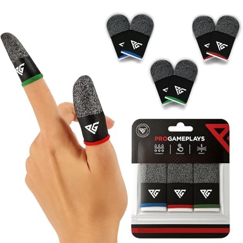 Progameplays Finger Sleeves for Mobile Gaming, 3 Pairs Hybrid Carbon & Silver Fibre, Ultra Sensitive & Breathable 0.3 mm, Anti-Sweat, Anti-Dryness, Compatible with PUBG Mobile