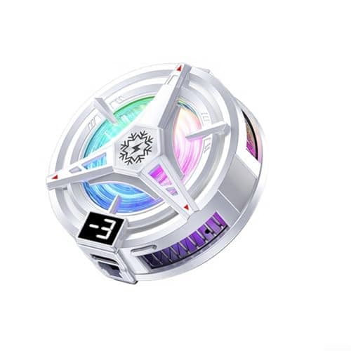 Portable Magnetic Phone Cooler with Dynamic RGB Effects, Advanced Semiconductor Cooling Tech, 3-Level Silent Fan for Mobile Gaming and Streaming, Lightweight White Unit(white)