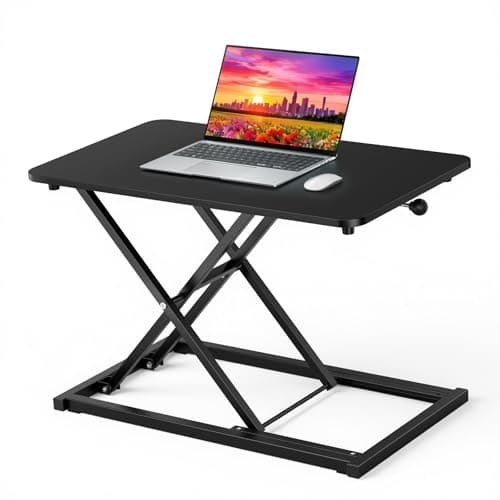 Standing Desk Converter Adjustable Height 60*34CM Ergonomic Keyboard and Mouse Riser, Computer Keyboard Stand for Desktop, Sit Stand Tabletop Monitor and Laptop Riser for Home Office Study Room