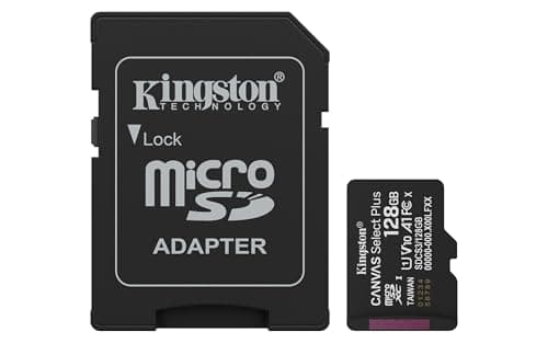 Kingston Canvas Select Plus microSD Memory Card 128GB microSDXC Gen3 150MB/s A1 Card + Adapter - SDCS3/128GB