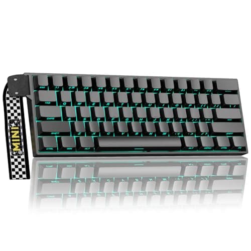AULA MINI60 Wireless Gaming Keyboard,BT5.0/2.4GHz/Wired,Hall Effect Magnetic Switches,0.01mm RT Accuracy,Adjustable Actuation,8KHz Polling,RGB,WEB Driver,60% Percent Mechanical Keyboard (Black)