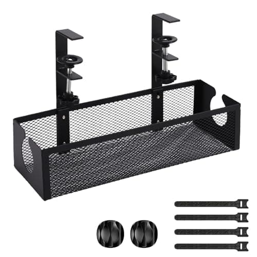 Desk Cable Management, Metal Cable Management with Clip-on Installation