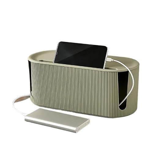 Cable Hider Box Desk Cord Storage Organiser for Power Strips & Cables Green
