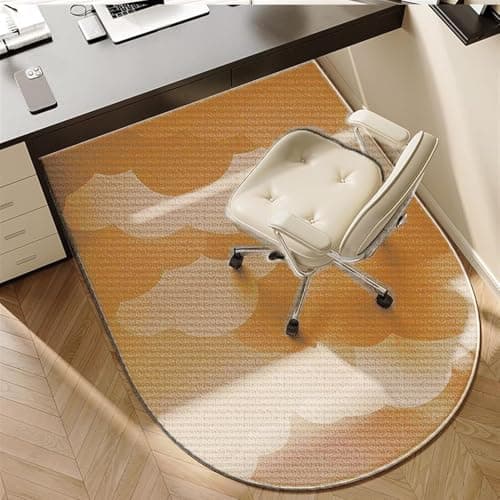 Hardwood Floor Office Chair Mat - Oval Shape 100x120cm Protector for Rolling Chairs Solid Design for Home & Office Scratch-Resistant Floor Covering