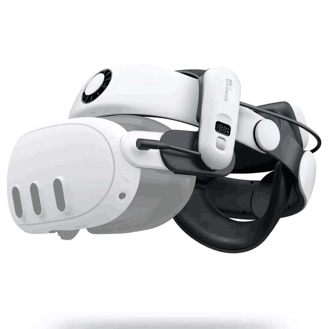 BOBOVR S3 Pro Head Strap 10000mah Battery Halo Strap Compatible with Meta Quest 3S/Quest 3, 2 IN 1Headstrap and Head air Conditioning, Hot-Swappable Battery Pack Fit For Oculus Quest3