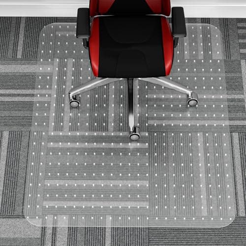 WASJOYE Office Chair Mat for Carpet, 75x120cm Desk Chair Mat for Carpet Floors, Clear 2.2mm Thick Rolling Chair Mats with Non-Slip Studded for Low Pile Carpets