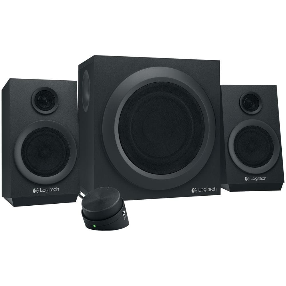 Logitech Z333 2.1 Multimedia Speaker System with Subwoofer | Rich Bold Sound, 80 Watts Peak Power, Strong Bass, 3.5mm and RCA, UK Plug, PC/PS4/Xbox/TV/Smartphone/Tablet/Music Player