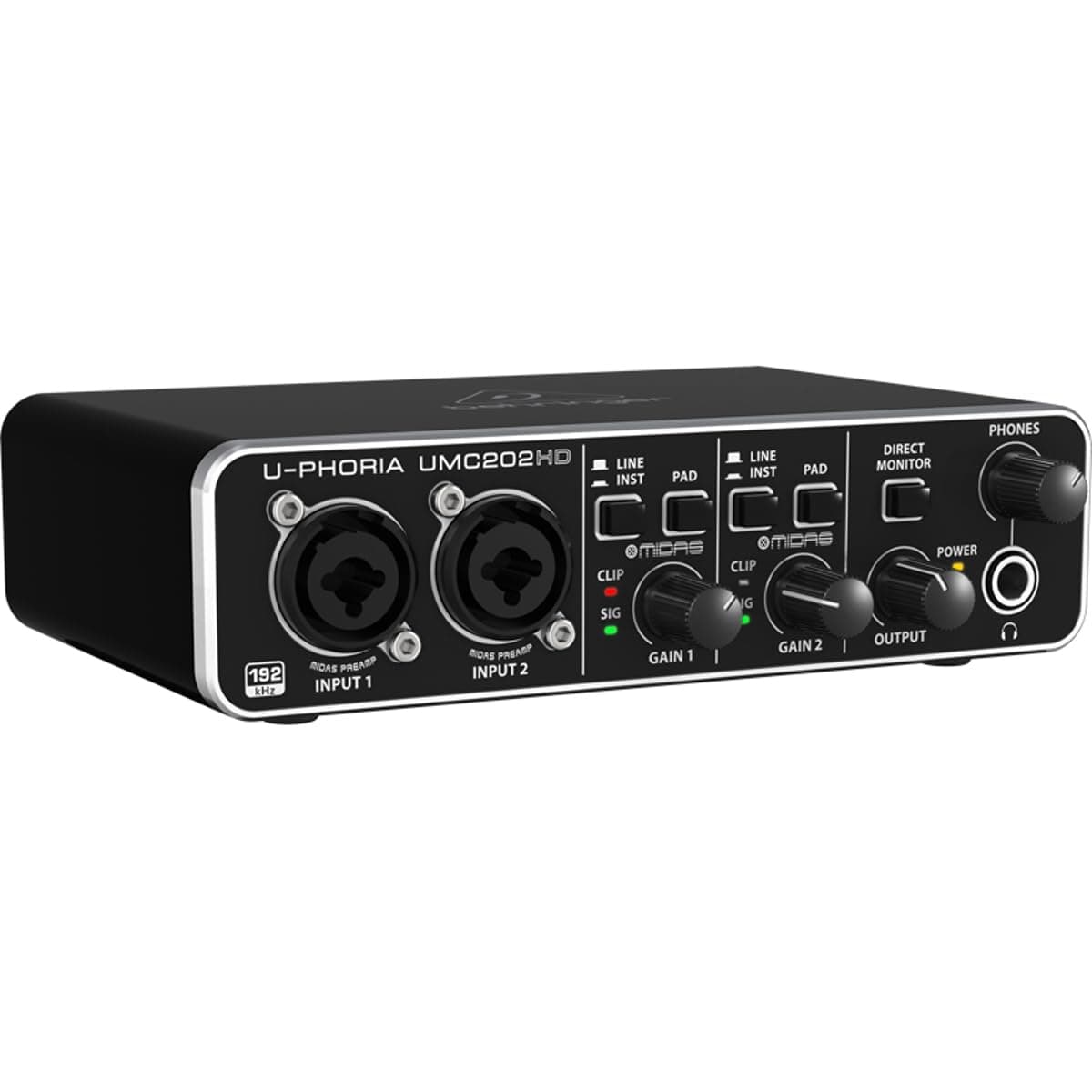 Behringer U-PHORIA UMC202HD Audiophile 2x2, 24-Bit/192 kHz USB Audio Interface with Midas Mic Preamplifiers
