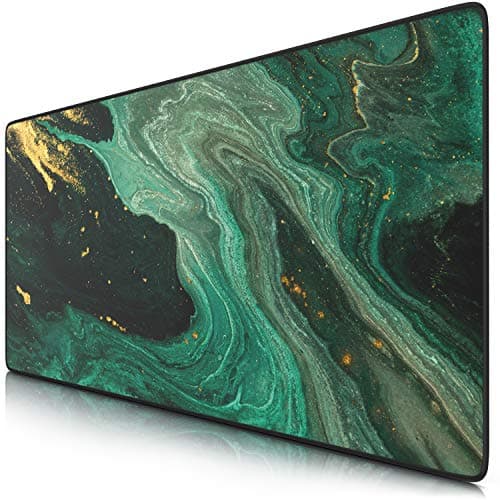 TITANWOLF - XXL Speed Gaming Mouse Pad Mouse Mat - Extra Large 900 x 400 x 3mm - Water-Resistant Mousepad with Non-Slip Rubber Base - Smooth Cloth Surface – GREEN AND GOLD
