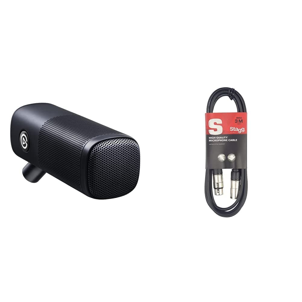 Elgato Wave DX - Dynamic XLR Microphone, Cardioid pattern, Noise Rejection, speech optimised for Podcasting, Streaming, Broadcasting, No Signal Booster Required, works with any Interface, Black