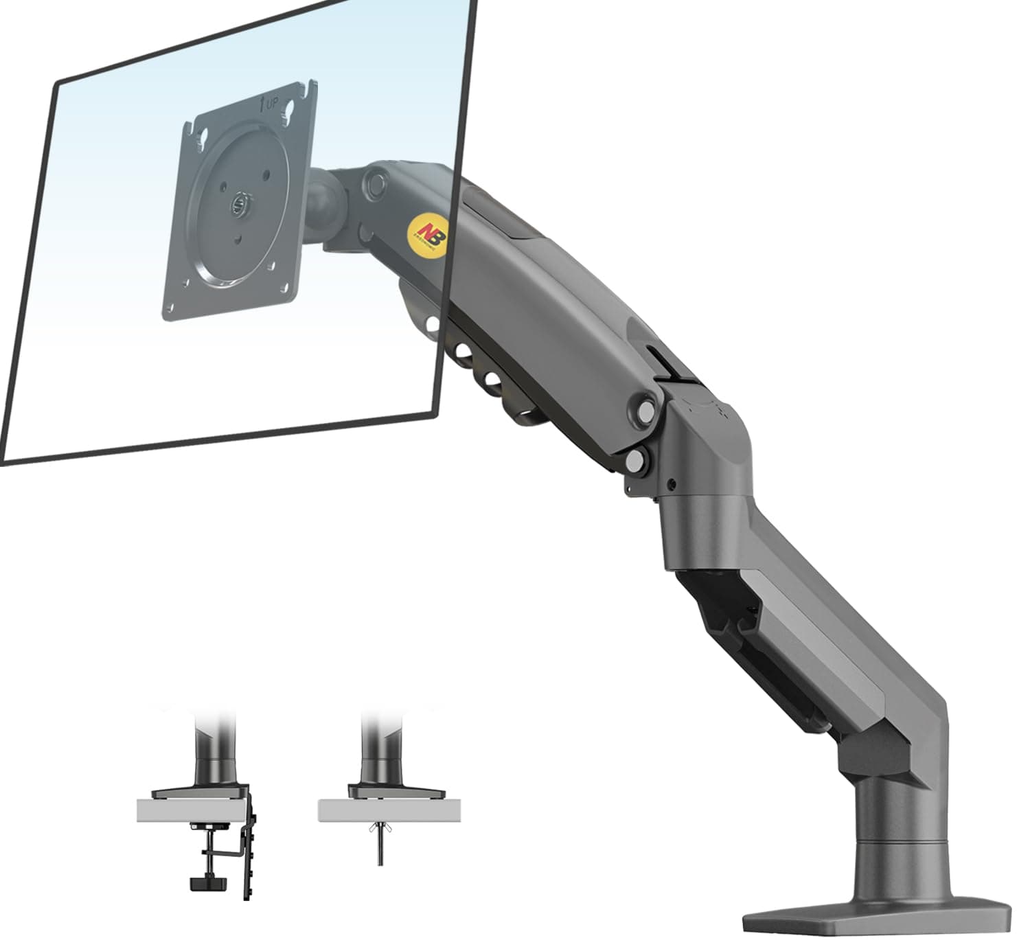 NB North Bayou Monitor Arm Desk Mount for 17-30 Inch Computer Screens, Monitor Mount Load Max 9 kg VESA 75 & 100 mm F80