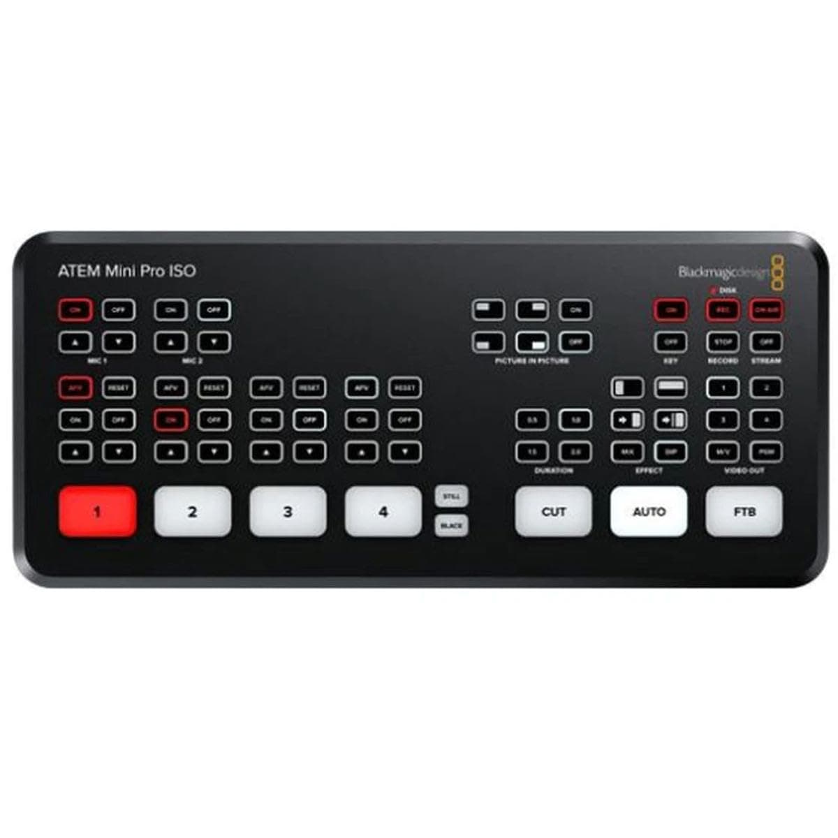Blackmagic Design ATEM Mini Pro ISO Live Production Switcher - with Kramer USB-C 3.1 Gen-1 to USB-A Female Adapter Cable, Kramer Standard HDMI (M) to HDMI (M) Cable, 6'