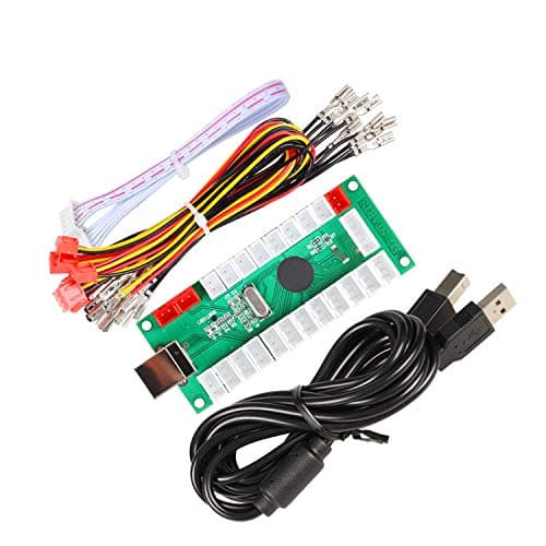 EG STARTS Zero Delay USB Encoder to PC LED Joystick Set For LED Arcade Joystick DIY Kit Controller Part Mame Games (5Pin Cable + 10x 3Pin 2.8mm Wire)