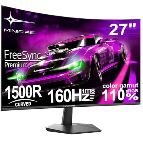 Minifire 27 Inch Curved Gaming Monitor 160Hz,FHD 1920x1080,HDMI&DP Prots