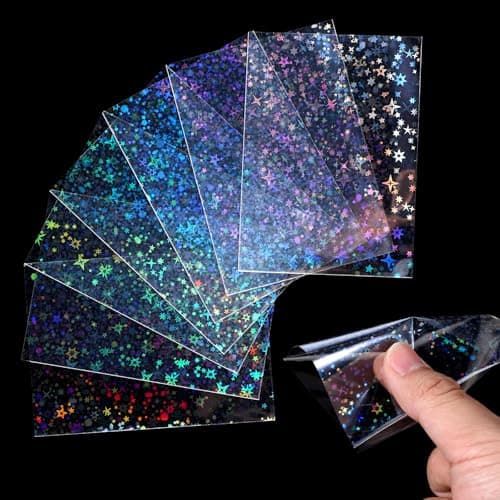 YBEATY 200 Pcs Laser Flashing Holographic Photo Card Sleeves