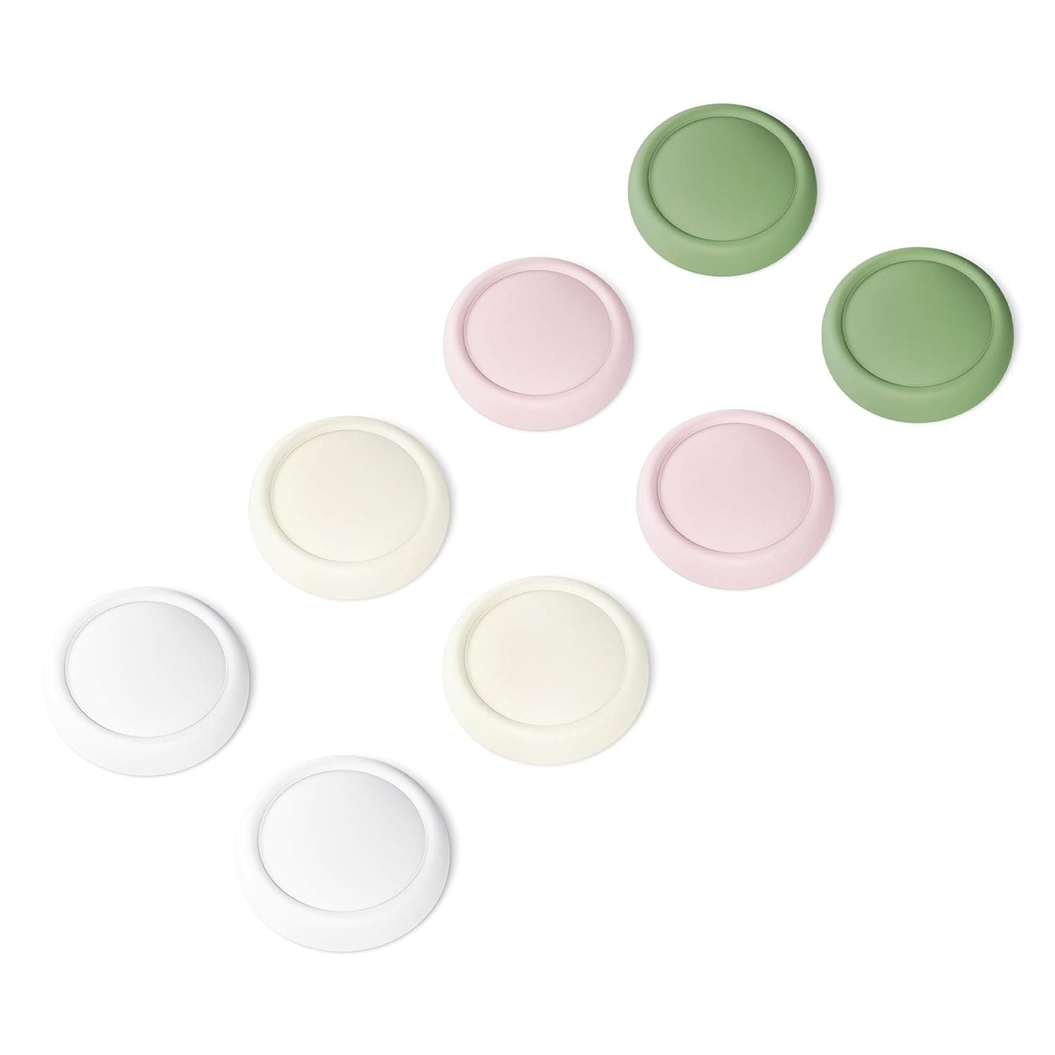 PlayVital Thumb Grips for Nintendo Switch 2, 8-Pack Silicone Joystick Caps for Joycon 2, Cute Accessories Comfort Thumbstick Grip Covers - White & Antique Yellow & Pink & Matcha Green