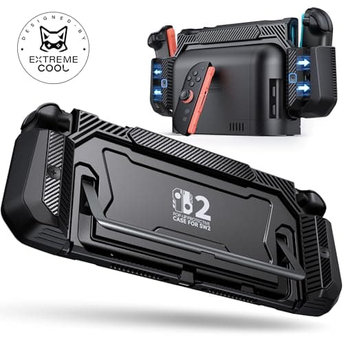 Dockable Case for Nintendo Switch 2,Switch 2 Grip Case with Ergonomic Grip&Pop-up Joy-Con Quick Release,Charging Friendly Protective Cover with 4 Thumb Stick Caps,Hard Shell for Switch 2 Console