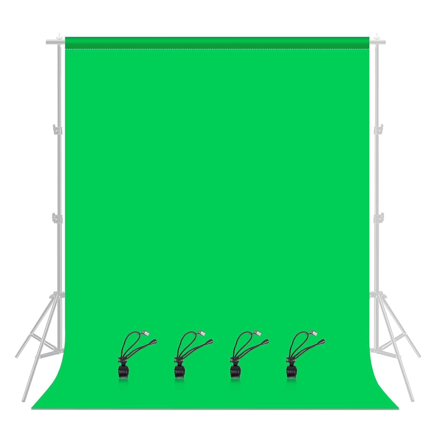 PULUZ Green Screen Backdrop with 4 Fixing Clip, 6.6 x 6.6 Ft Photography Chroma Key Greenscreen Background for Streaming Zoom, Live Streaming, Photo Video Studio
