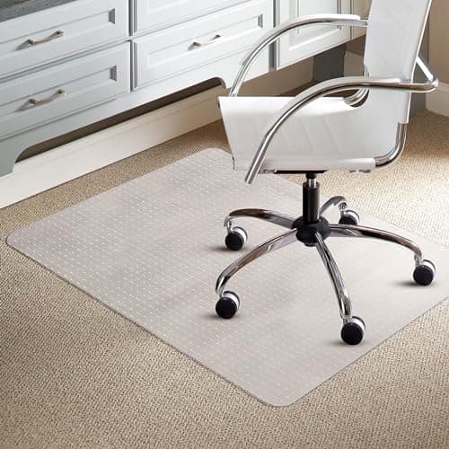 Trintion Office Chair Mat for Carpet 90x120cm PVC Floor Protector Pointed