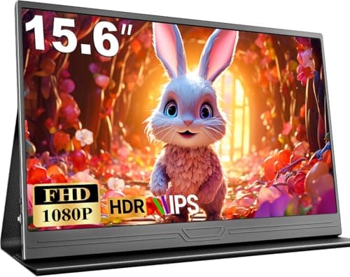 CUIUIC Portable Monitor, 15.6 Inch 1080P FHD IPS Second Screen for Laptop