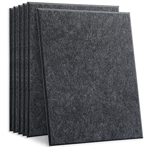 HyFanStr Grey Sound Proofing Panels, 6 Pack Self-Adhesive Acoustic Panels