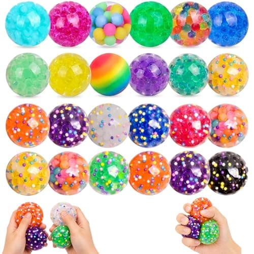 12 PCS Squishy Ball, Stress Balls, Random Colours Stress Relief for Work Anxiety and Focus Improvement, Portable Hand Therapy Tool for Office and Travel Use