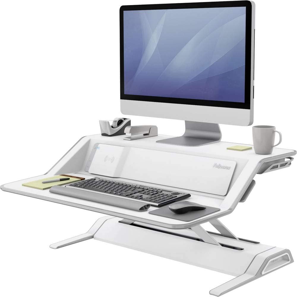 Fellowes Lotus DX Deluxe Height Adjustable Sit-Stand Workstation -White,8081101