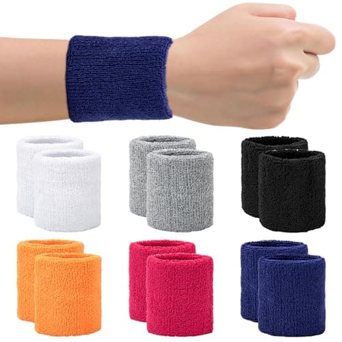 Youkly 12 PCS Sweat Bands,Colourful Sweat Bands Wristbands
