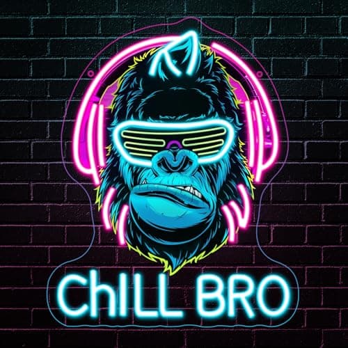 RuCvixkt Chill Bro Headset Neon Sign for Wall Decor, Game Zone Led Signs for Game Room Playroom Man Cave Gaming Decorations, Gamer Gift for Men Gamers Teenagers Boys