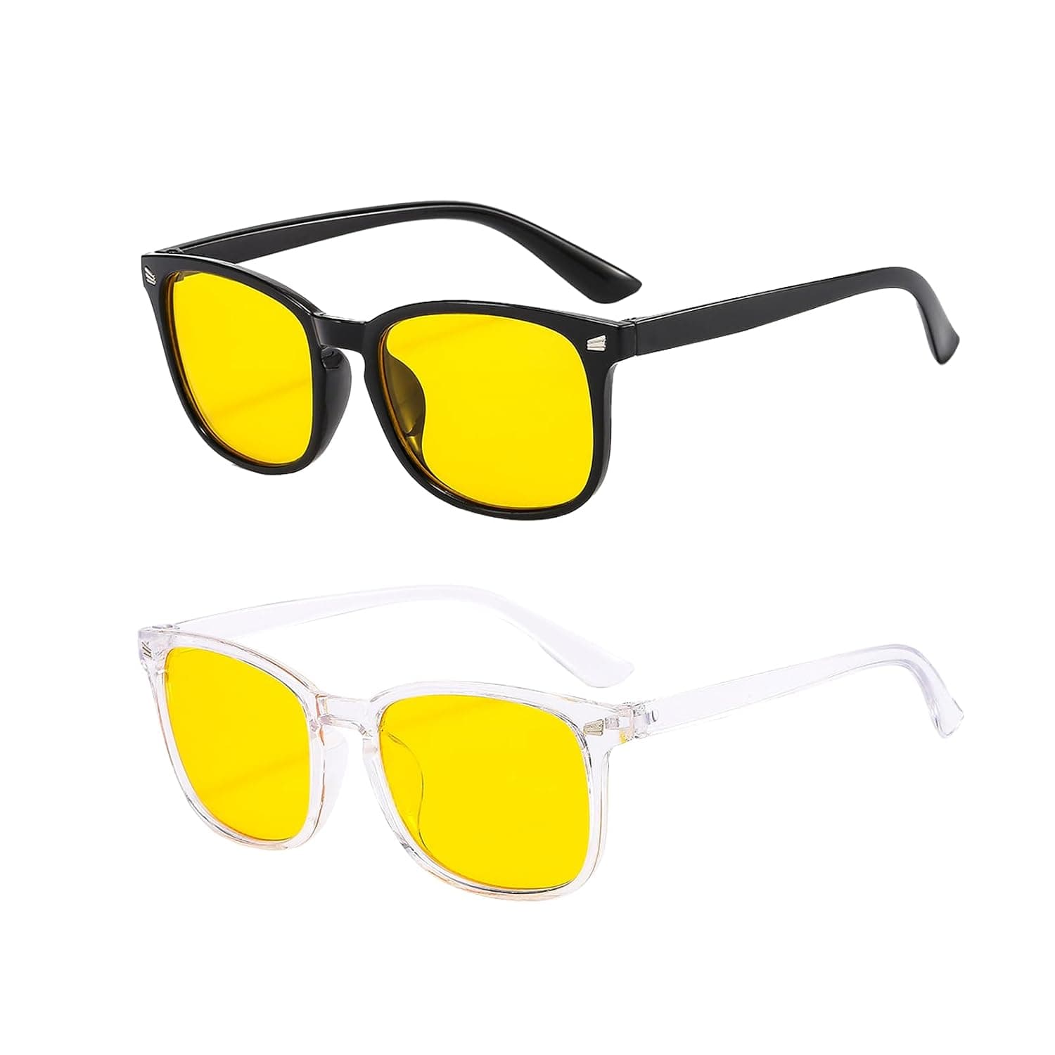 2Pcs Blue Light Filter Glasses, Anti Glare Gamer Yellow Lens Computer | Eyewear women men screen protection, lightweight frame, UV defense, comfortable fit, reading gaming, rest sleep