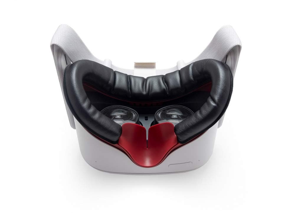 VR Cover Facial Interface & Foam Replacement Set for Oculus Quest 2 (Dark Red & Black)
