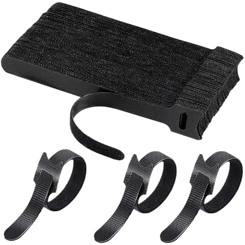 50 Pcs Cable Ties Reusable Hook and Loop Cable Straps Adjustable Tidy Fastening Strap Wire Management for Home & Office Accessories Headphones PC Wire USB Data Cables Organizer