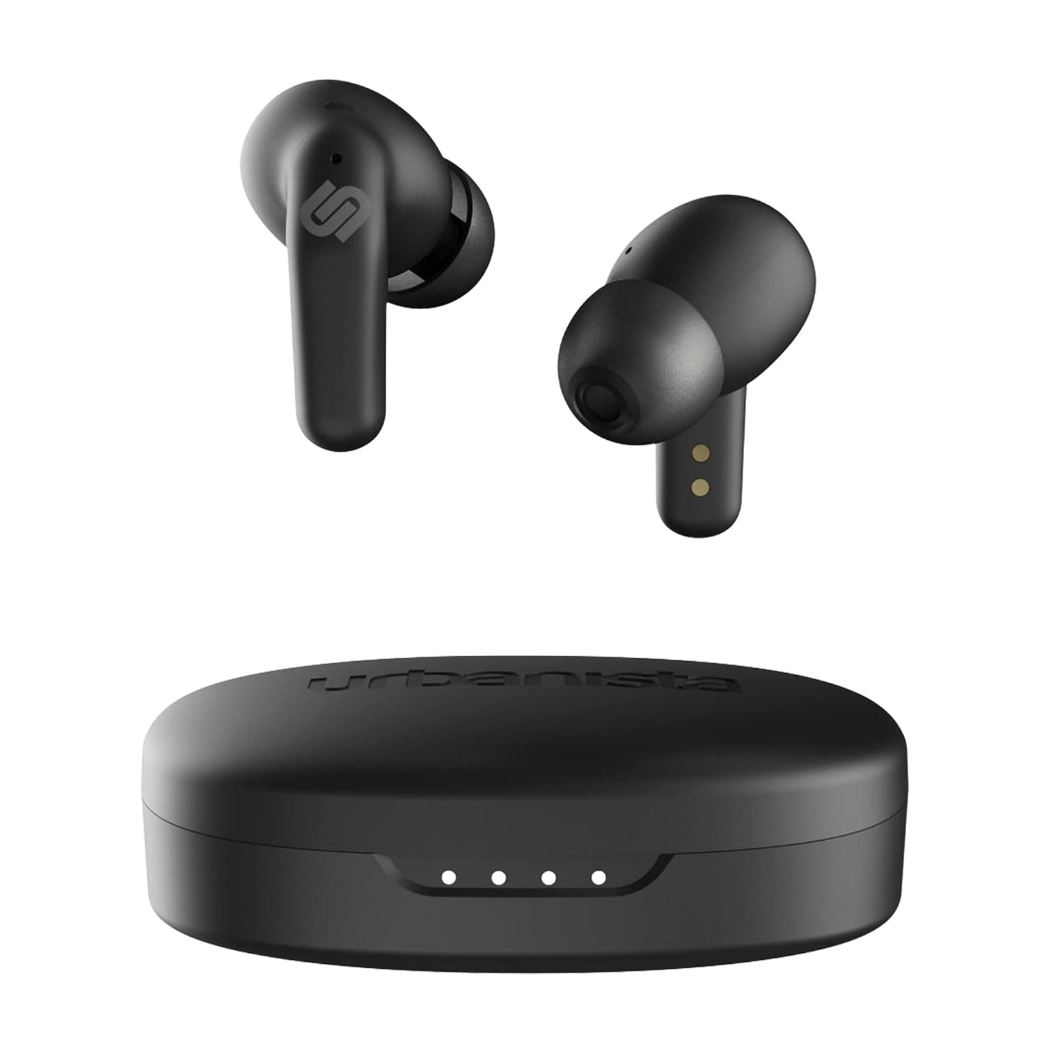 Urbanista Seoul Wireless Earbuds - Bluetooth Earphones With Microphone, 70ms Low Latency for Gaming, Dual-Mode, Fast Charge USB-C, 32H Playtime - Midnight Black
