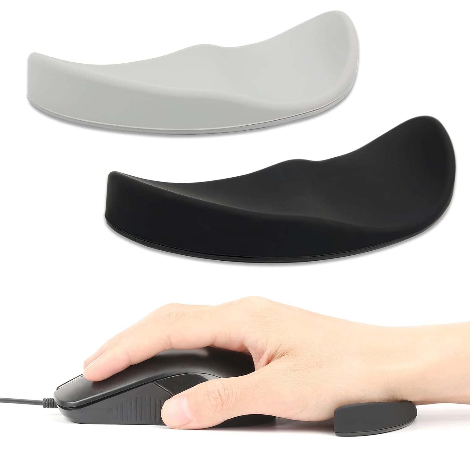 Ergonomic 2-Piece Mouse & Keyboard Wrist Pad - Smooth Gliding, Wrist Pain Relief - Office, Laptop & Gaming