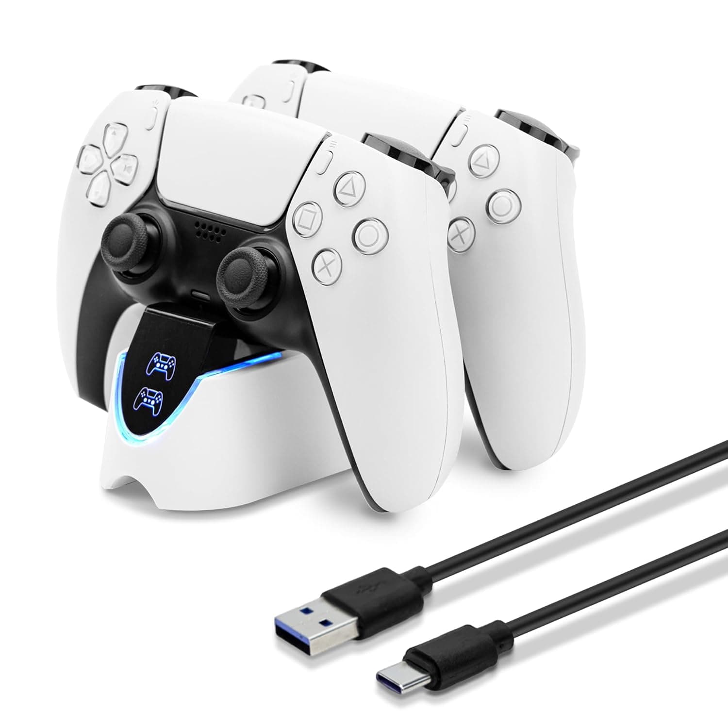 Mcbazel PS5 Edge Controller Charger, PS5 Charging Station, Fast Charging Dock for Playstation 5 Dual sense Controller