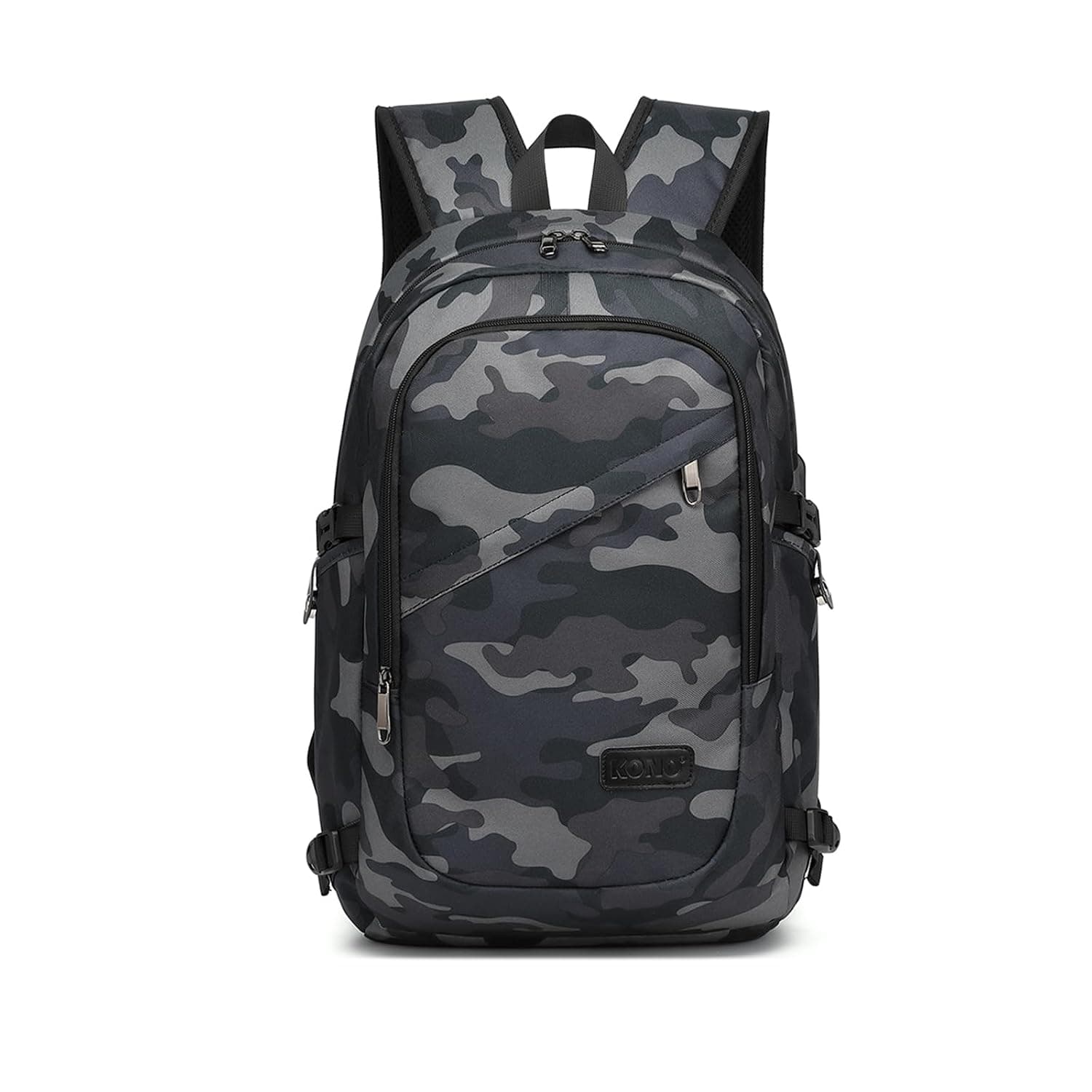 Kono Laptop Backpack Mens, 15.6 Inch Laptop Bag with USB Charging Port Anti Theft Water Resistant Rucksack for Men Women School Bag for Boys Grils (Camouflage)