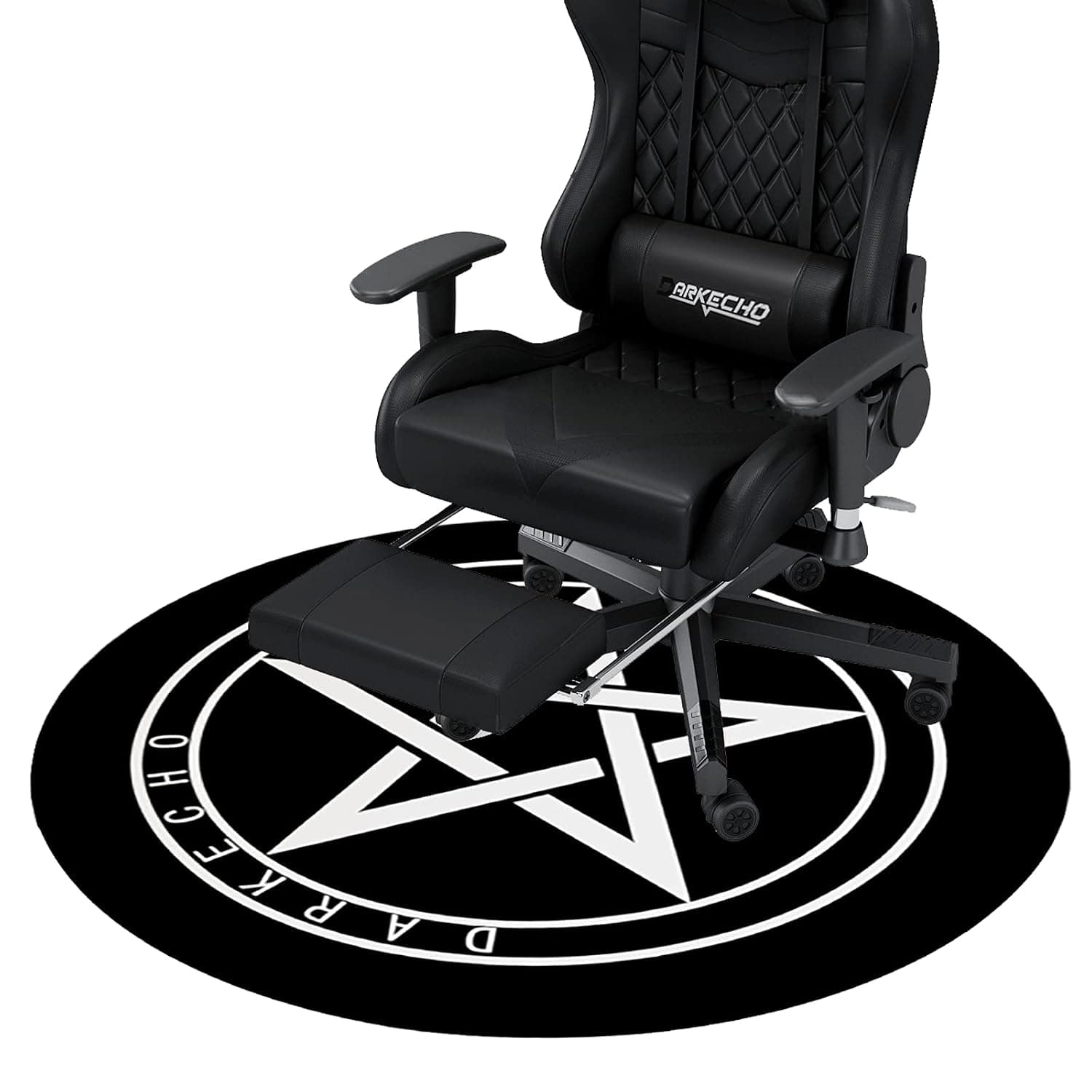 Darkecho Office Chair Mat for Carpeted and Hardwood Floor Gaming Chair Mat 39 Inch Round Floor Mats for Office Chair Desk Chair Anti Slip Floor Protector for Rolling Chair (Black)