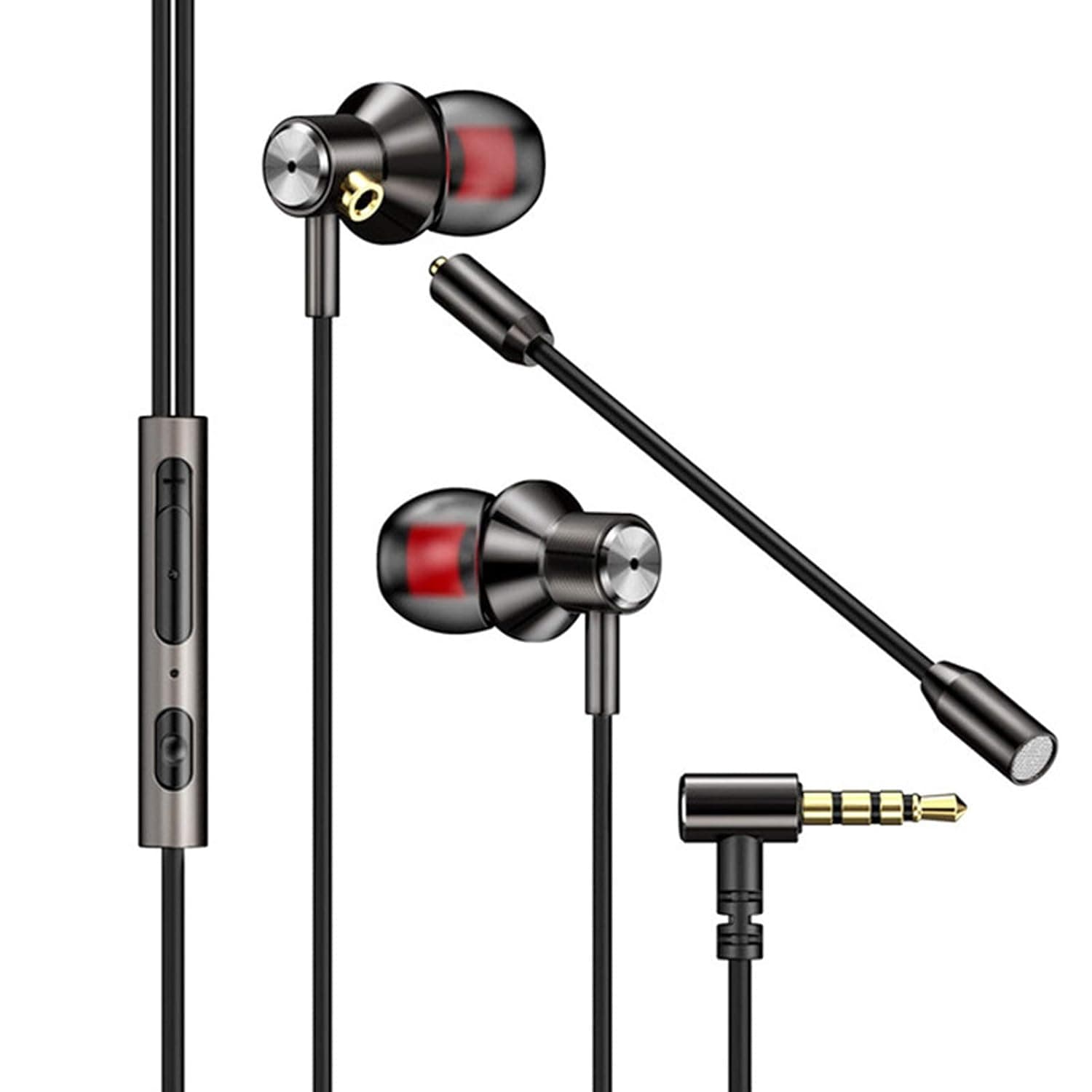 HshDUti Gaming Earbuds Wired with Microphone Gaming Earphones with Noise Cancellation In ear Gaming Headset Headphones for Mobile Gaming Nintendo Switch Xbox One Xbox Series X S 5 Black